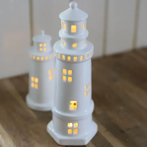 FYRTÅRN LED LYS 25 CM HVIT
