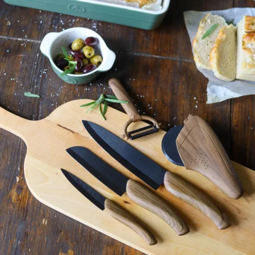 GRØNNSAKS KNIV WOODS SORT KNIVBLAD 10 CM