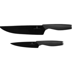 KOKKEKNIV 21 CM + GRØNNSAKSKNIV 13 CM SORT KNIVBL