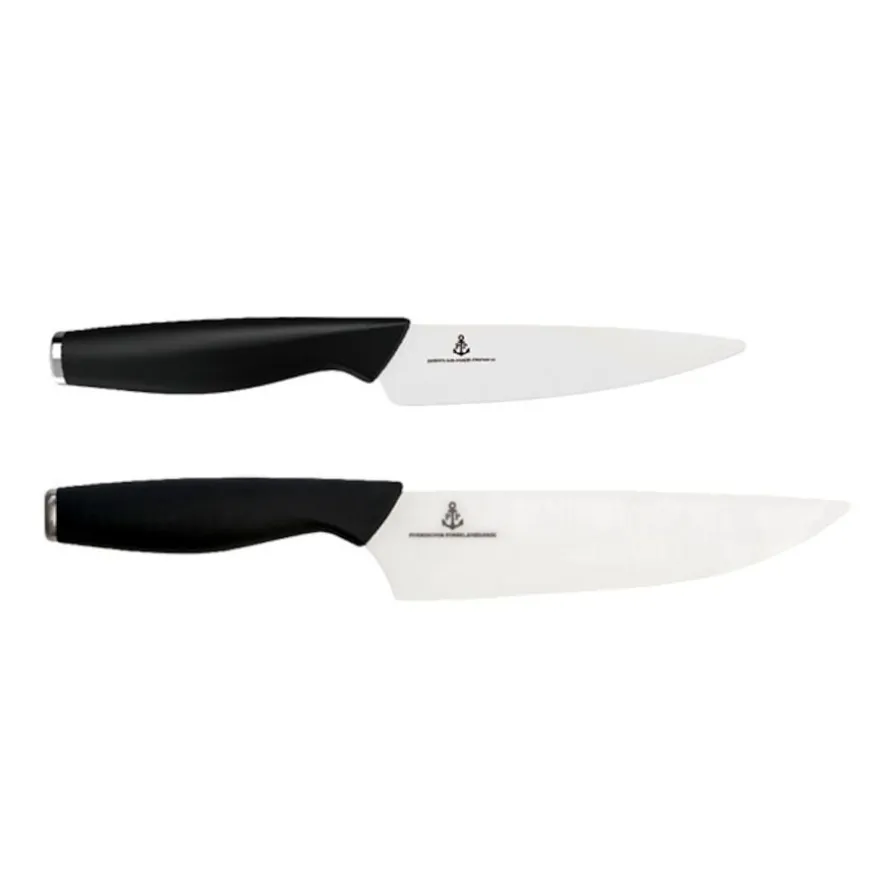 KOKKEKNIV 21 CM + GRØNNSAKSKNIV 13 CM HVITT KNIVBL